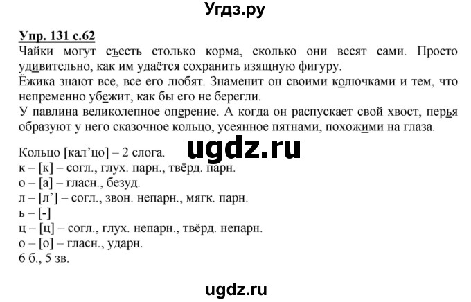 ГДЗ (Решебник №1) по русскому языку 4 класс В.П. Канакина / часть 2 / упражнение / 131