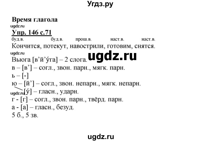 ГДЗ (Решебник №1) по русскому языку 4 класс В.П. Канакина / часть 2 / упражнение / 146