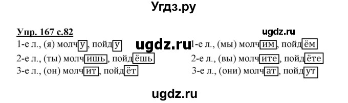 ГДЗ (Решебник №1) по русскому языку 4 класс В.П. Канакина / часть 2 / упражнение / 167