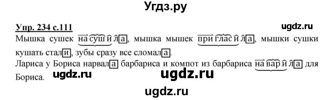 ГДЗ (Решебник №1) по русскому языку 4 класс В.П. Канакина / часть 2 / упражнение / 234