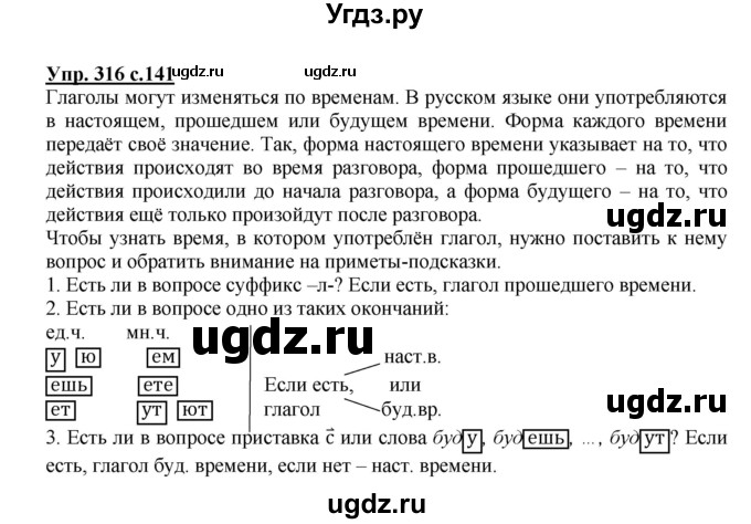 ГДЗ (Решебник №1) по русскому языку 4 класс В.П. Канакина / часть 2 / упражнение / 316