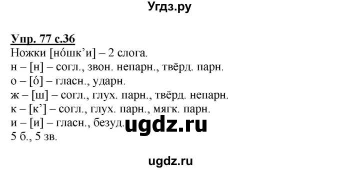 ГДЗ (Решебник №1) по русскому языку 4 класс В.П. Канакина / часть 2 / упражнение / 77