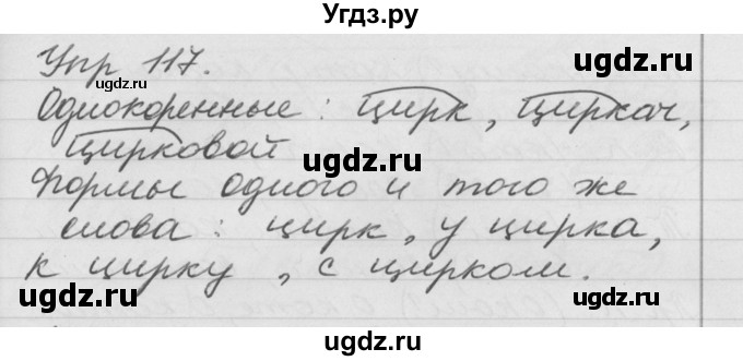 ГДЗ (Решебник №1) по русскому языку 4 класс Р.Н. Бунеев / упражнение / 117