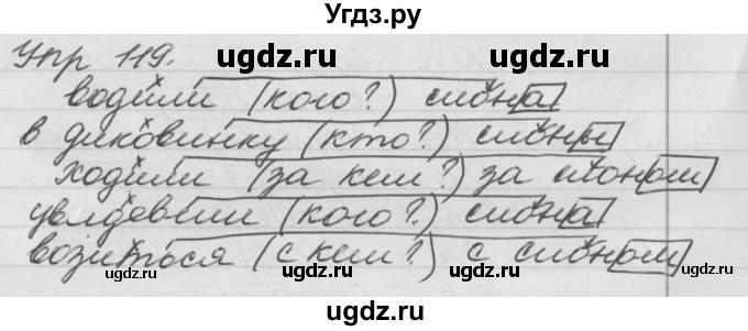 ГДЗ (Решебник №1) по русскому языку 4 класс Р.Н. Бунеев / упражнение / 119