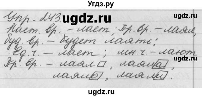 ГДЗ (Решебник №1) по русскому языку 4 класс Р.Н. Бунеев / упражнение / 243