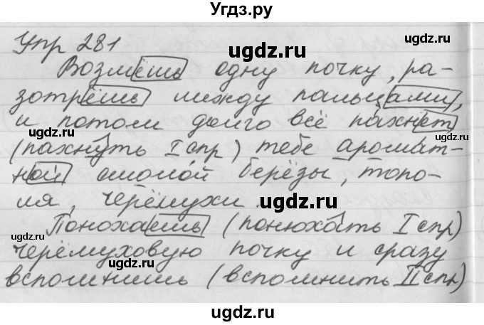 ГДЗ (Решебник №1) по русскому языку 4 класс Р.Н. Бунеев / упражнение / 281