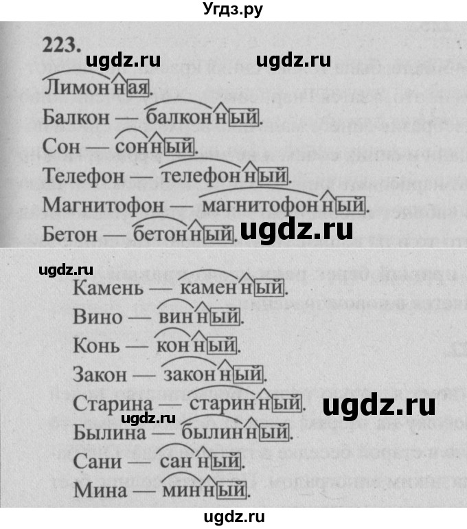 ГДЗ (Решебник №2) по русскому языку 4 класс Р.Н. Бунеев / упражнение / 223