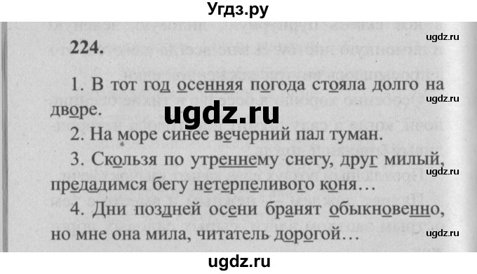 ГДЗ (Решебник №2) по русскому языку 4 класс Р.Н. Бунеев / упражнение / 224