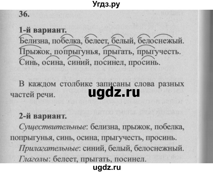 ГДЗ (Решебник №2) по русскому языку 4 класс Р.Н. Бунеев / упражнение / 36