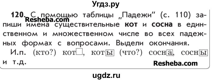 ГДЗ (Учебник) по русскому языку 4 класс Р.Н. Бунеев / упражнение / 120