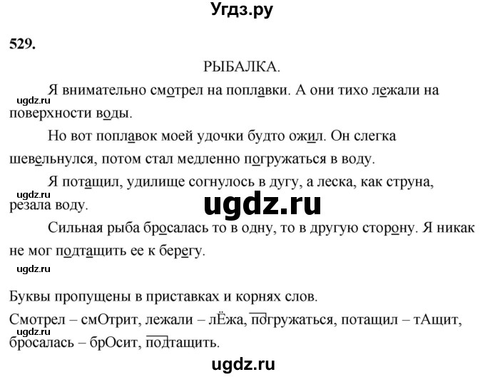 ГДЗ (Решебник) по русскому языку 4 класс Т.Г. Рамзаева / упражнение / 529