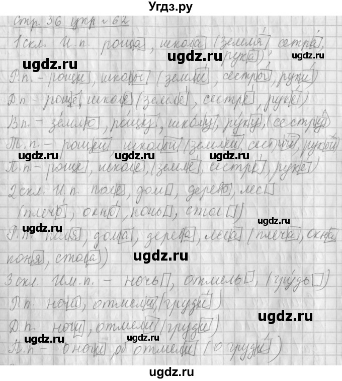 ГДЗ (Решебник №1) по русскому языку 4 класс Л.Ф. Климанова / часть 2 / упражнение / 62