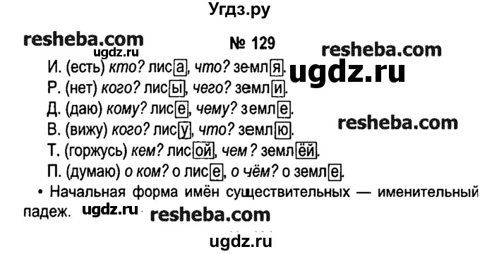 ГДЗ (решебник №1) по русскому языку 4 класс Е.С. Грабчикова / часть 1 / 129