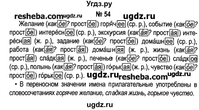 ГДЗ (решебник №1) по русскому языку 4 класс Е.С. Грабчикова / часть 2 / 54