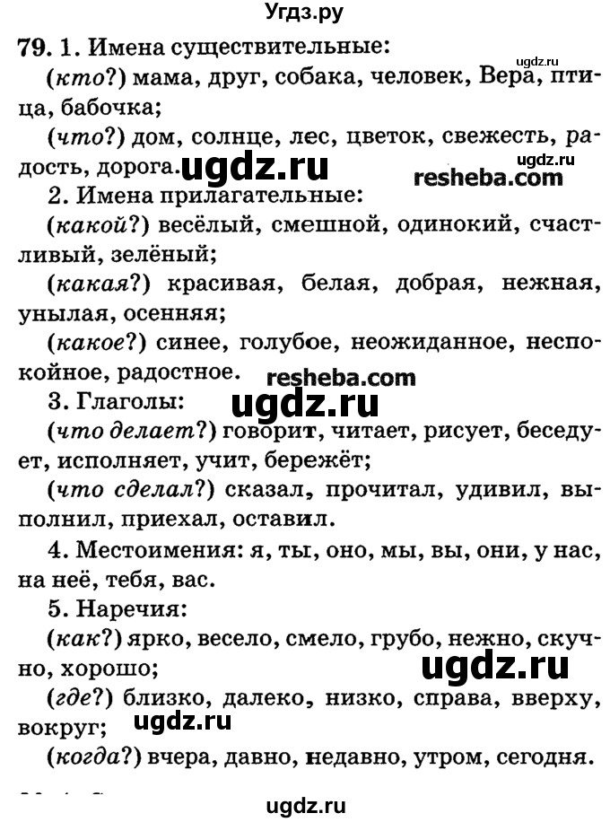 ГДЗ (решебник №2) по русскому языку 4 класс Е.С. Грабчикова / часть 1 / 79