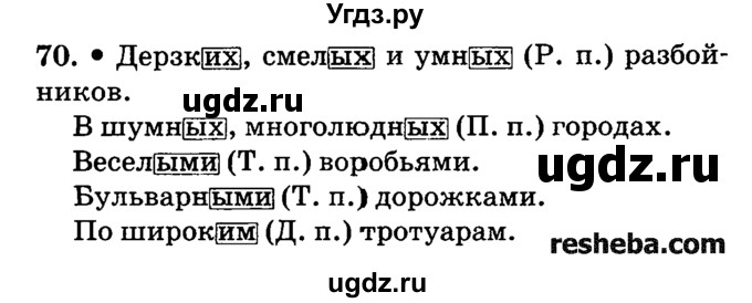 ГДЗ (решебник №2) по русскому языку 4 класс Е.С. Грабчикова / часть 2 / 70