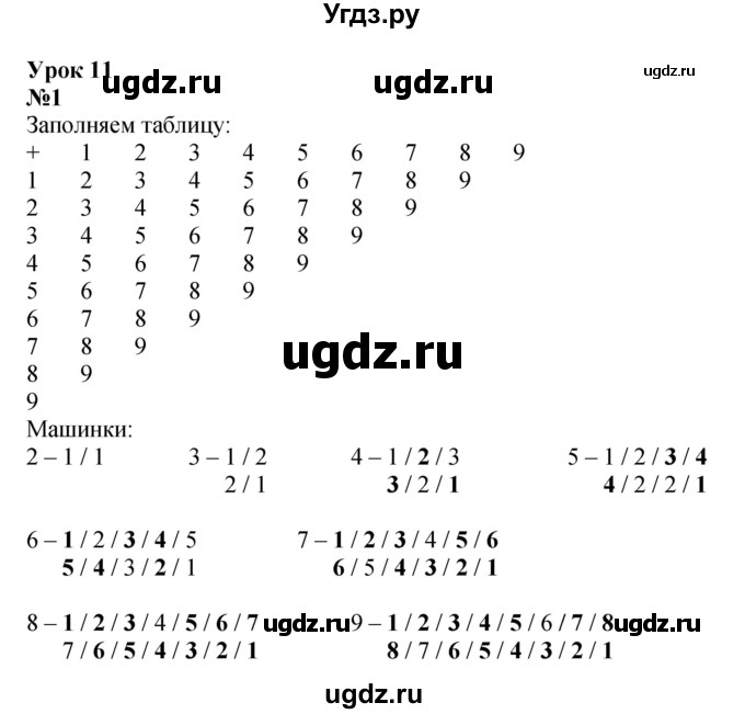 ГДЗ (Решебник к учебнику 2022 6-е изд.) по математике 1 класс Л.Г. Петерсон / часть 2 / урок 11 / 1