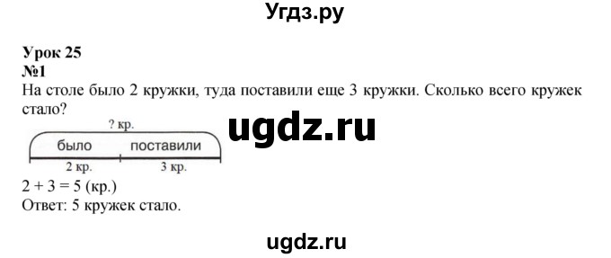 ГДЗ (Решебник к учебнику 2022 6-е изд.) по математике 1 класс Л.Г. Петерсон / часть 2 / урок 25 / 1