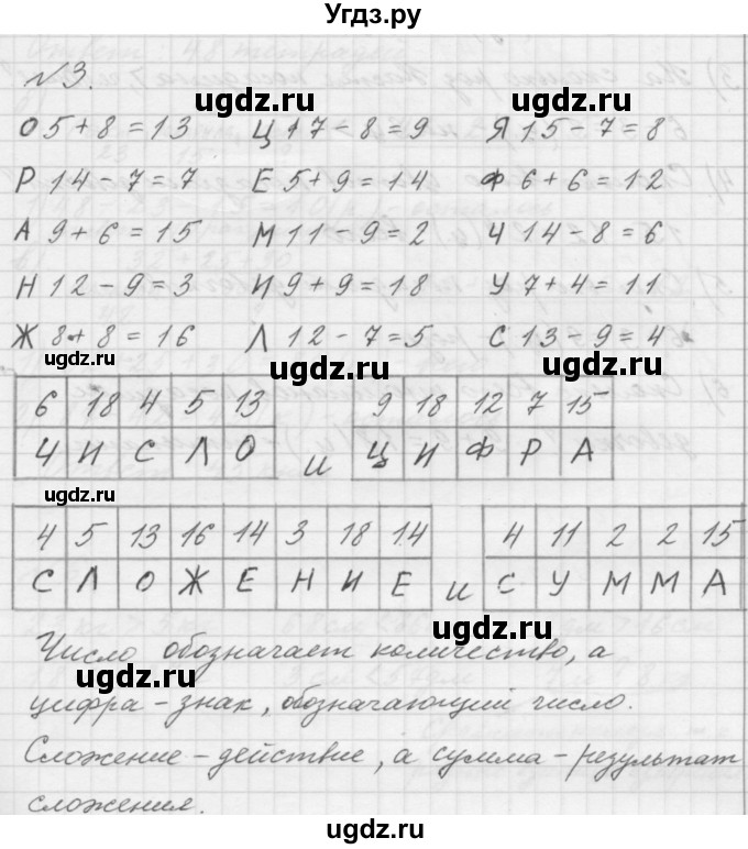 ГДЗ (Решебник к учебнику 2016) по математике 1 класс Л.Г. Петерсон / часть 3 / урок 42 / 3