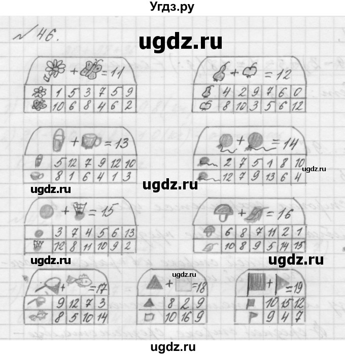 ГДЗ (Решебник к учебнику 2016) по математике 1 класс Л.Г. Петерсон / часть 3 / повторение / 46
