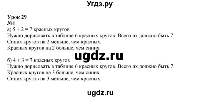 ГДЗ (Решебник к учебнику 2022 6-е изд.) по математике 1 класс Л.Г. Петерсон / часть 2 / урок 29 / 1