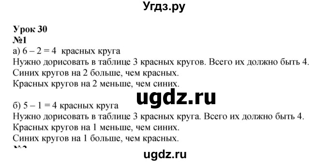ГДЗ (Решебник к учебнику 2022 6-е изд.) по математике 1 класс Л.Г. Петерсон / часть 2 / урок 30 / 1