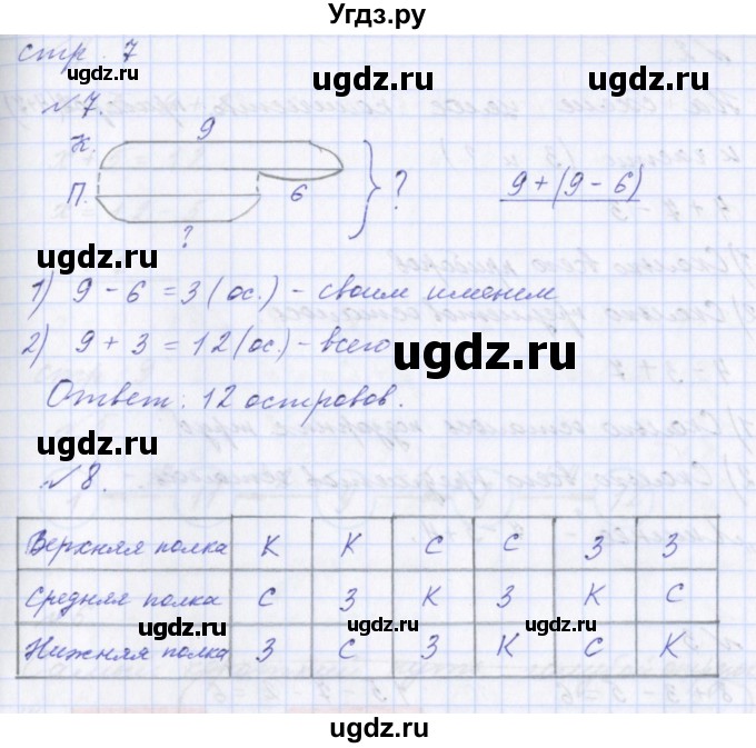 ГДЗ (Решебник) по математике 2 класс Т.Е. Демидова / часть 1, страница учебника / 7