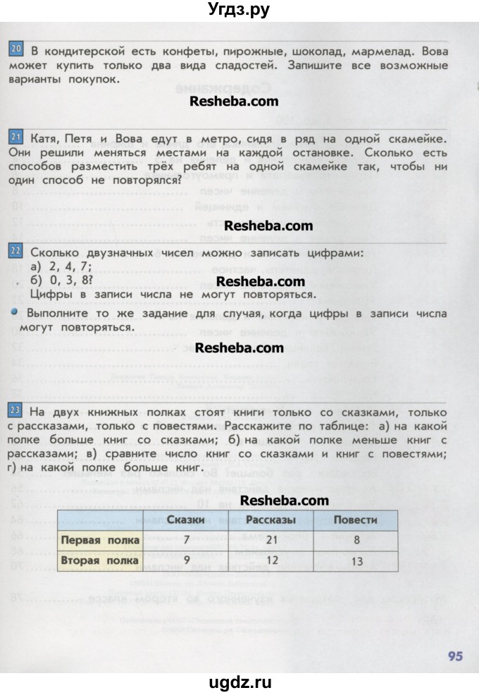 ГДЗ (Учебник) по математике 2 класс Т.Е. Демидова / часть 3, страница учебника / 95