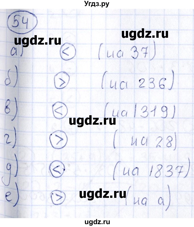 ГДЗ (Решебник) по математике 2 класс (рабочая тетрадь) Александрова Э.И. / тетрадь №2 / упражнение / 54