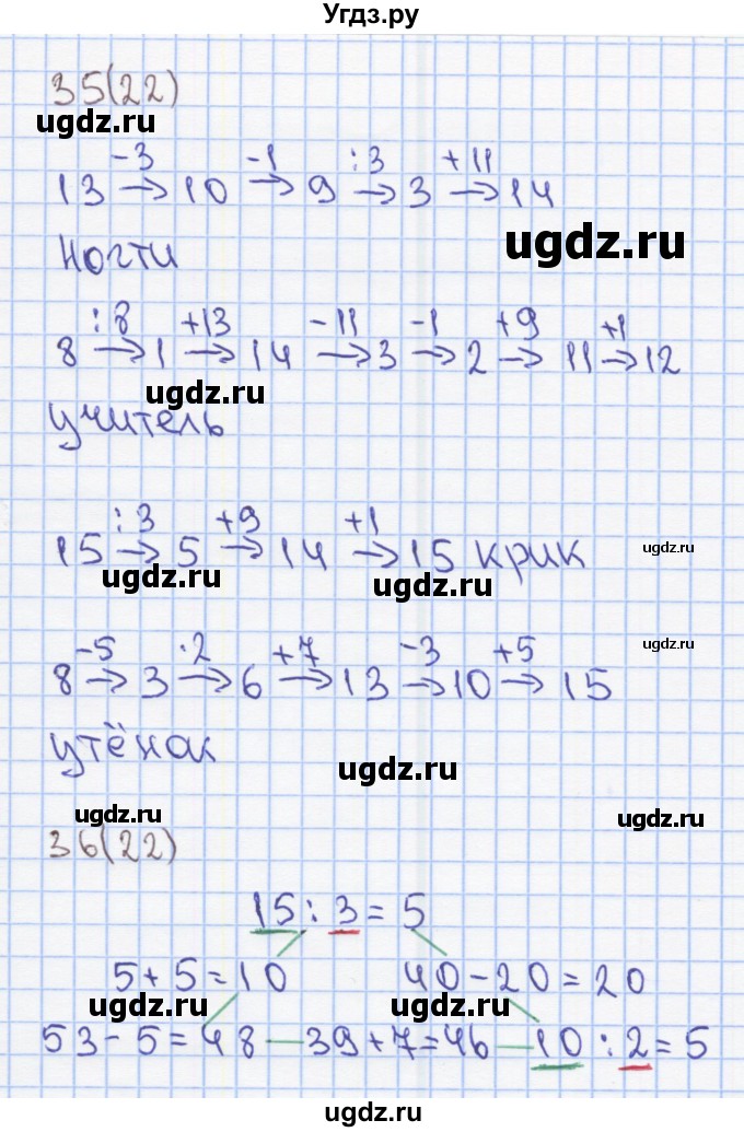 ГДЗ (Решебник) по математике 2 класс (Рабочая тетрадь) Бененсон Е.П. / тетрадь №3. страница / 22