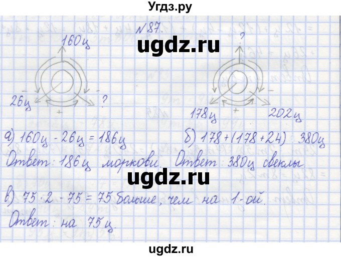 ГДЗ (Решебник) по математике 3 класс ( рабочая тетрадь) Захарова О.А. / часть 1. задание номер / 87