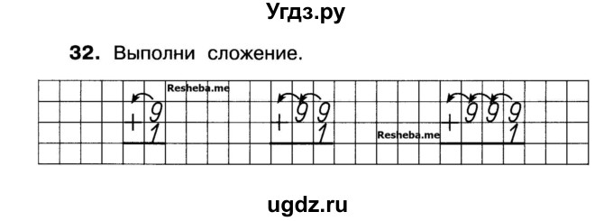 ГДЗ (Учебник) по математике 3 класс ( рабочая тетрадь) Захарова О.А. / часть 1. задание номер / 32