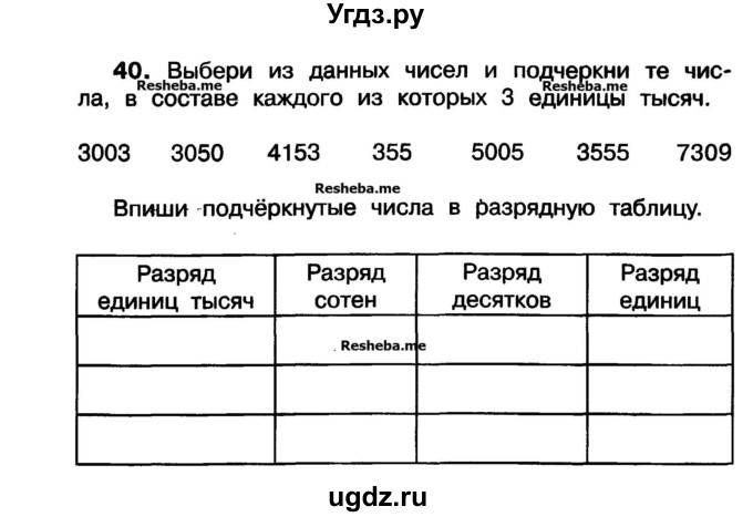 ГДЗ (Учебник) по математике 3 класс ( рабочая тетрадь) Захарова О.А. / часть 1. задание номер / 40