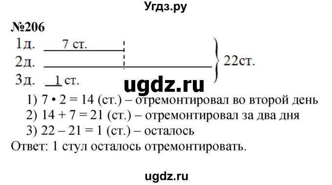 ГДЗ (Решебник 2023) по математике 3 класс Истомина Н.Б. / часть 1 / 206
