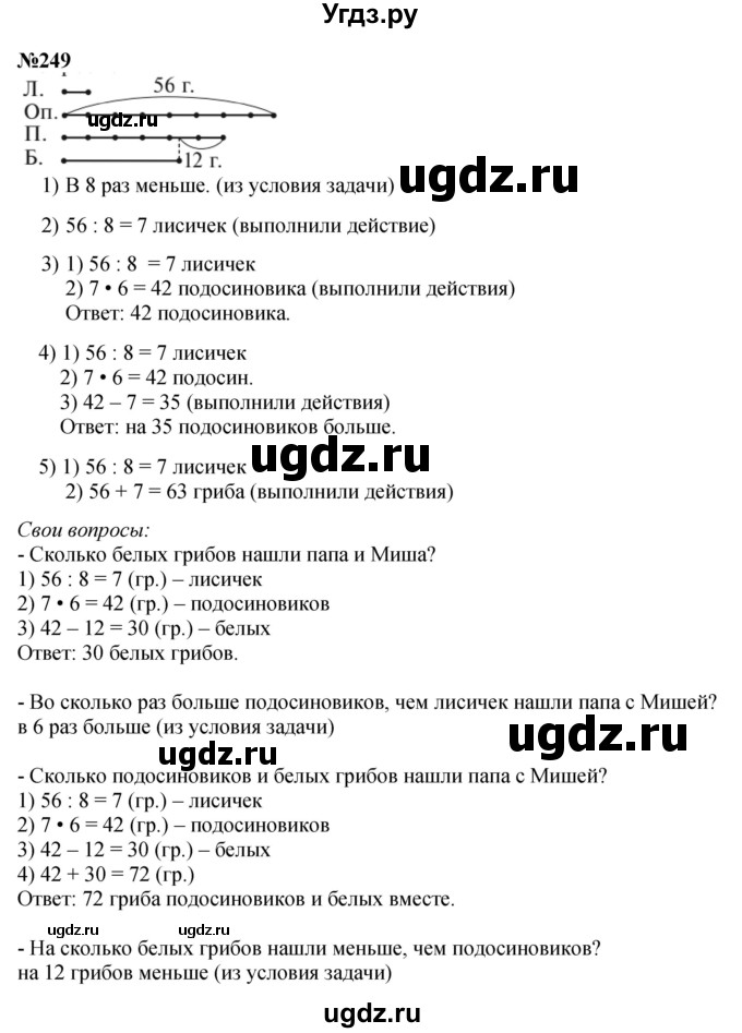 ГДЗ (Решебник 2023) по математике 3 класс Истомина Н.Б. / часть 1 / 249