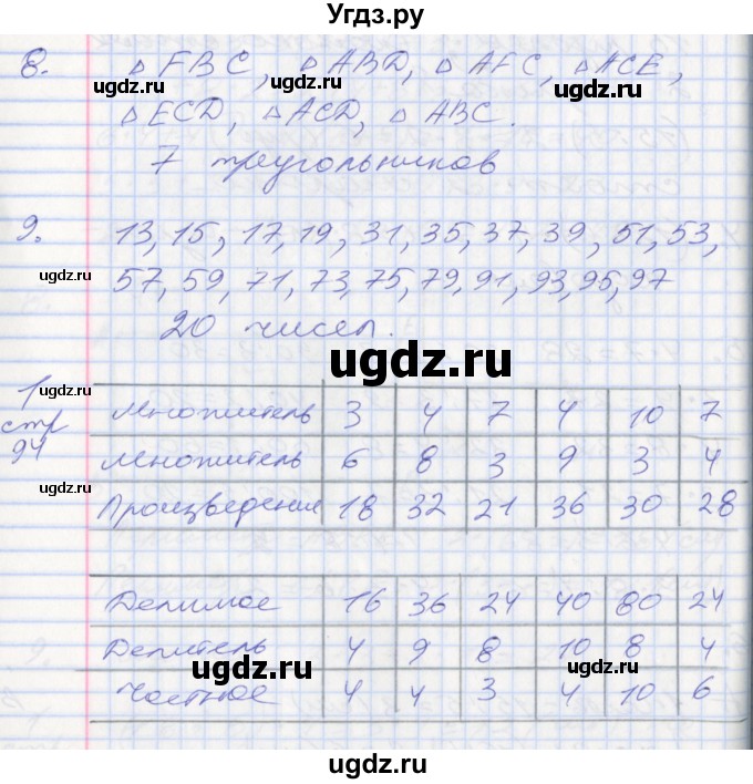 ГДЗ (Решебник №2 к старому учебнику) по математике 3 класс Г.В. Дорофеев / часть 1. страница / 94