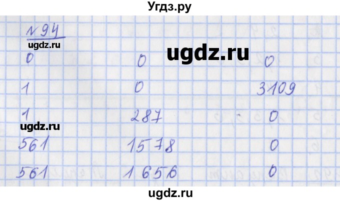 ГДЗ (Решебник №1) по математике 4 класс (рабочая тетрадь) Рудницкая В.Н. / часть 2. упражнение / 94