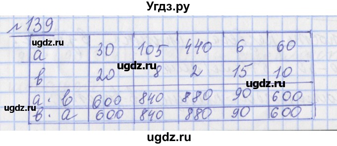 ГДЗ (Решебник №1) по математике 4 класс (рабочая тетрадь) Рудницкая В.Н. / часть 1. упражнение / 139