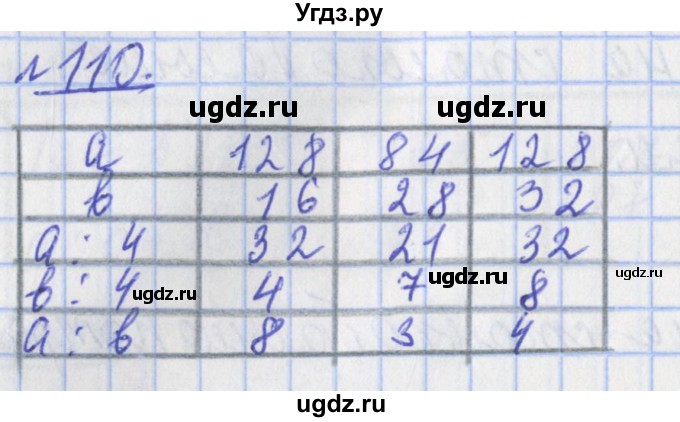 ГДЗ (Решебник №1) по математике 4 класс (рабочая тетрадь) Рудницкая В.Н. / часть 2. упражнение / 110