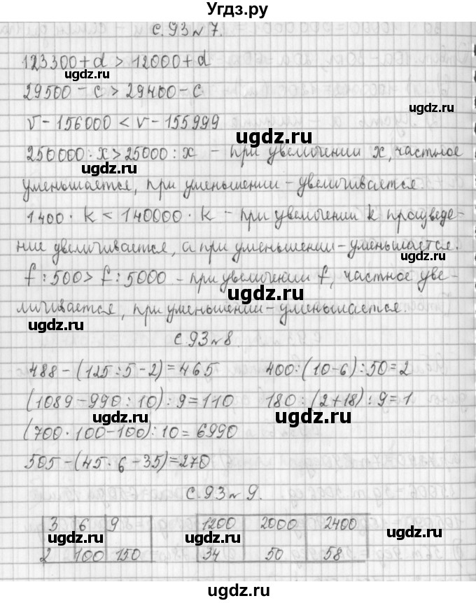 ГДЗ (Решебник к учебнику 2017) по математике 4 класс Т.Е. Демидова / часть 1. страница / 93(продолжение 2)