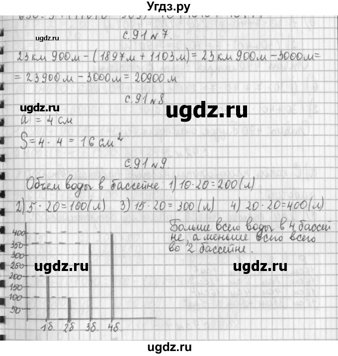 ГДЗ (Решебник №1 к учебнику 2016) по математике 4 класс Т.Е. Демидова / часть 2. страница / 91(продолжение 3)