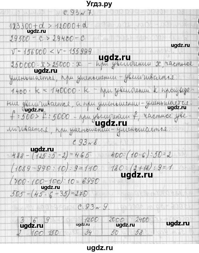 ГДЗ (Решебник к учебнику 2017) по математике 4 класс Т.Е. Демидова / часть 1. страница / 93(продолжение 2)