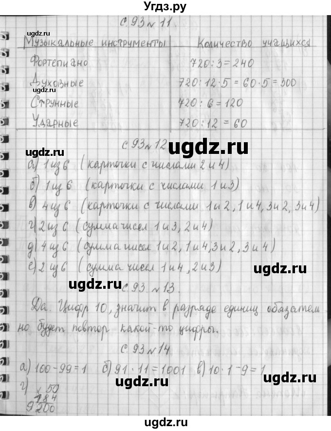 ГДЗ (Решебник к учебнику 2017) по математике 4 класс Т.Е. Демидова / часть 3. страница / 93