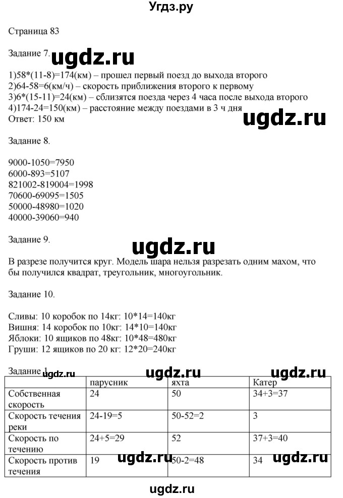 ГДЗ (Решебник №1 к учебнику 2018) по математике 4 класс Дорофеев Г.В. / часть 2. страница / 83