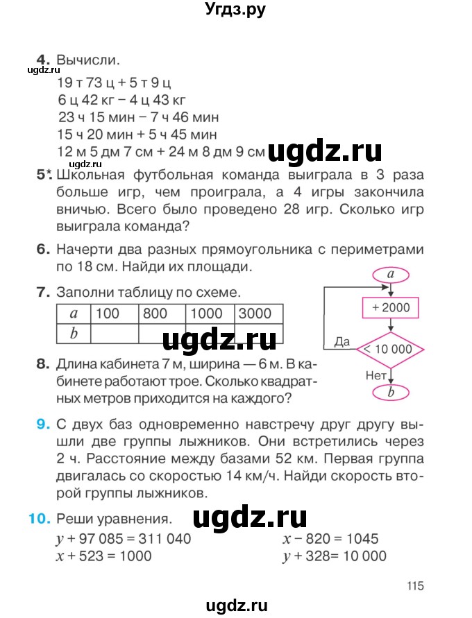 ГДЗ (Учебник) по математике 4 класс Т.М. Чеботаревская / часть 1. страница / 115