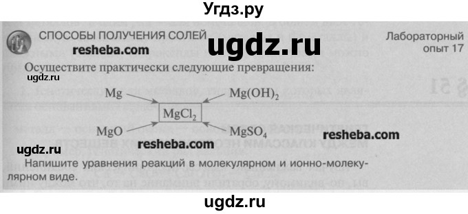 ГДЗ (Учебник) по химии 8 класс И.И. Новошинский / лабораторный опыт / 17