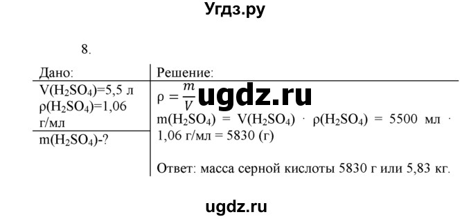ГДЗ (Решебник) по химии 8 класс Г.Е. Рудзитис / §34. Массовая доля растворенного вещества / 8