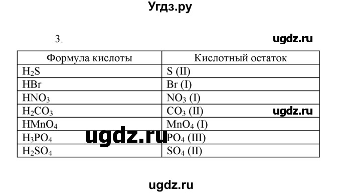 ГДЗ (Решебник) по химии 8 класс Г.Е. Рудзитис / §44. Кислоты / 3