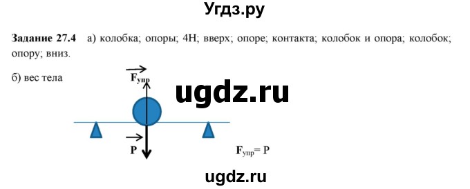 ГДЗ (Решебник к тетради 2016) по физике 7 класс (рабочая тетрадь) Ханнанова Т.А. / §27 / 27.4