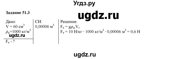 ГДЗ (Решебник к тетради 2016) по физике 7 класс (рабочая тетрадь) Ханнанова Т.А. / §51 / 51.3